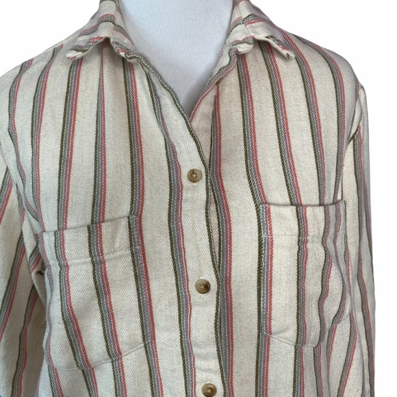 Madewell Flannel Sunday Shirt in Claxton Stripe w/POCKETS XS - Picture 3 of 11